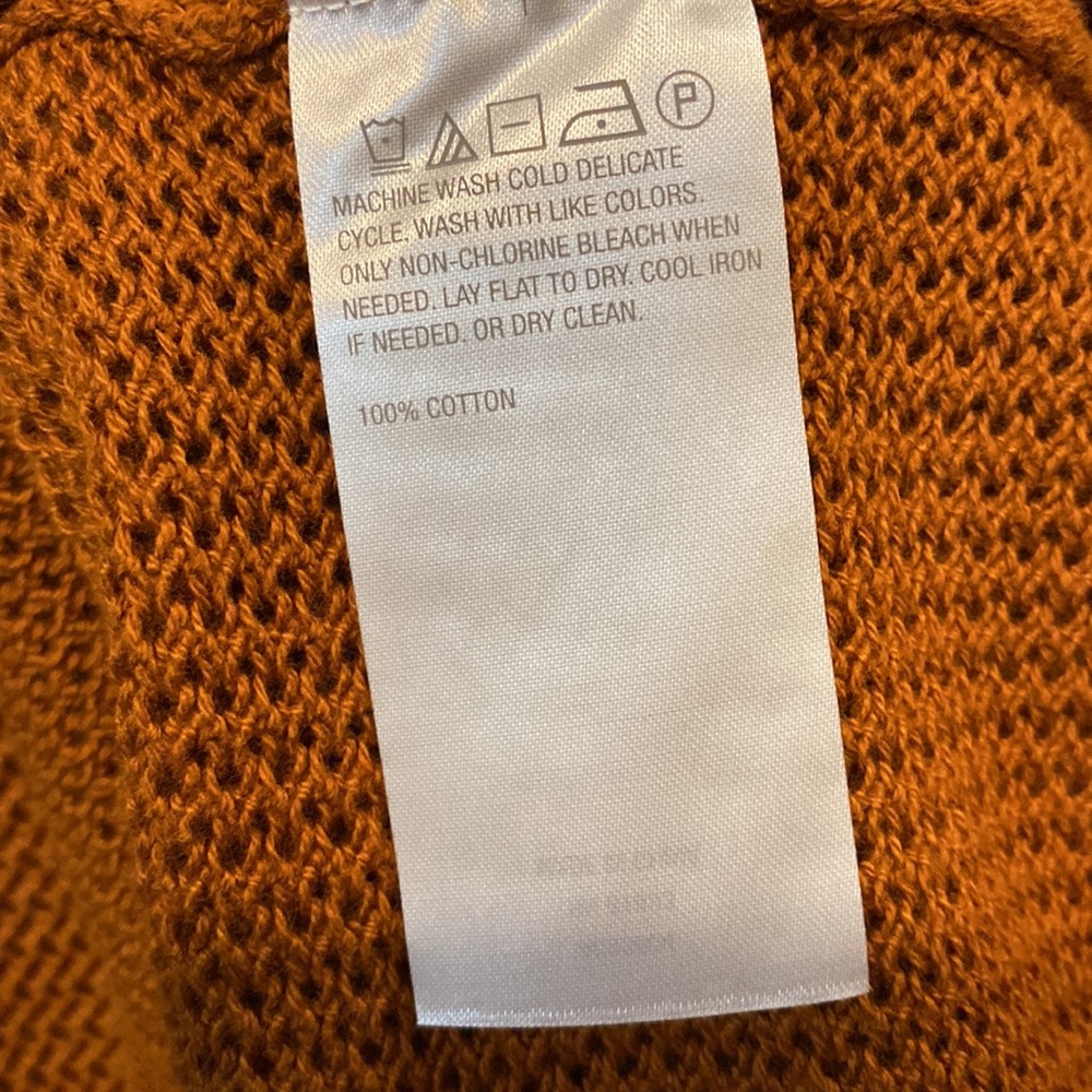 Peace Love World | size M | Boheme Collection, Rust Brown Cotton Flower Sweater - Picture 9 of 9